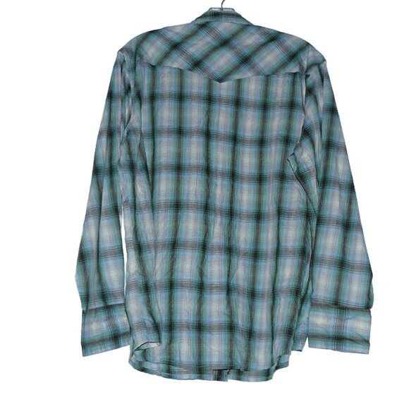 Wrangler Western Style Plaid Snap Shirt Size Large - Picture 3 of 4